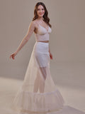Trumpet Petticoat Skirt  with  Waist Corsage  , Bridal Crinoline Slip
