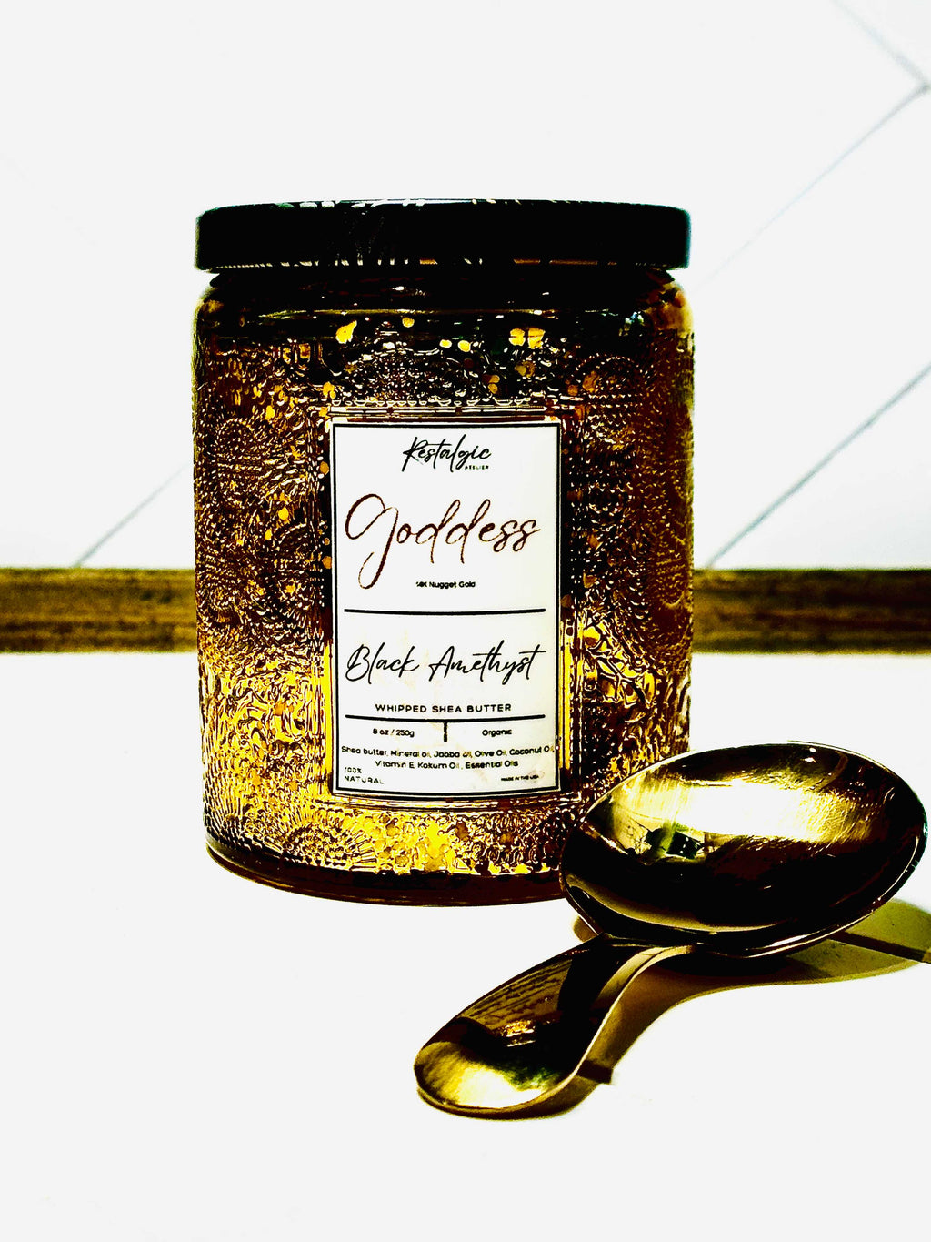 Unleash Your Inner Goddess with our Divine Glimmer Body Butter - With Gold Spoon