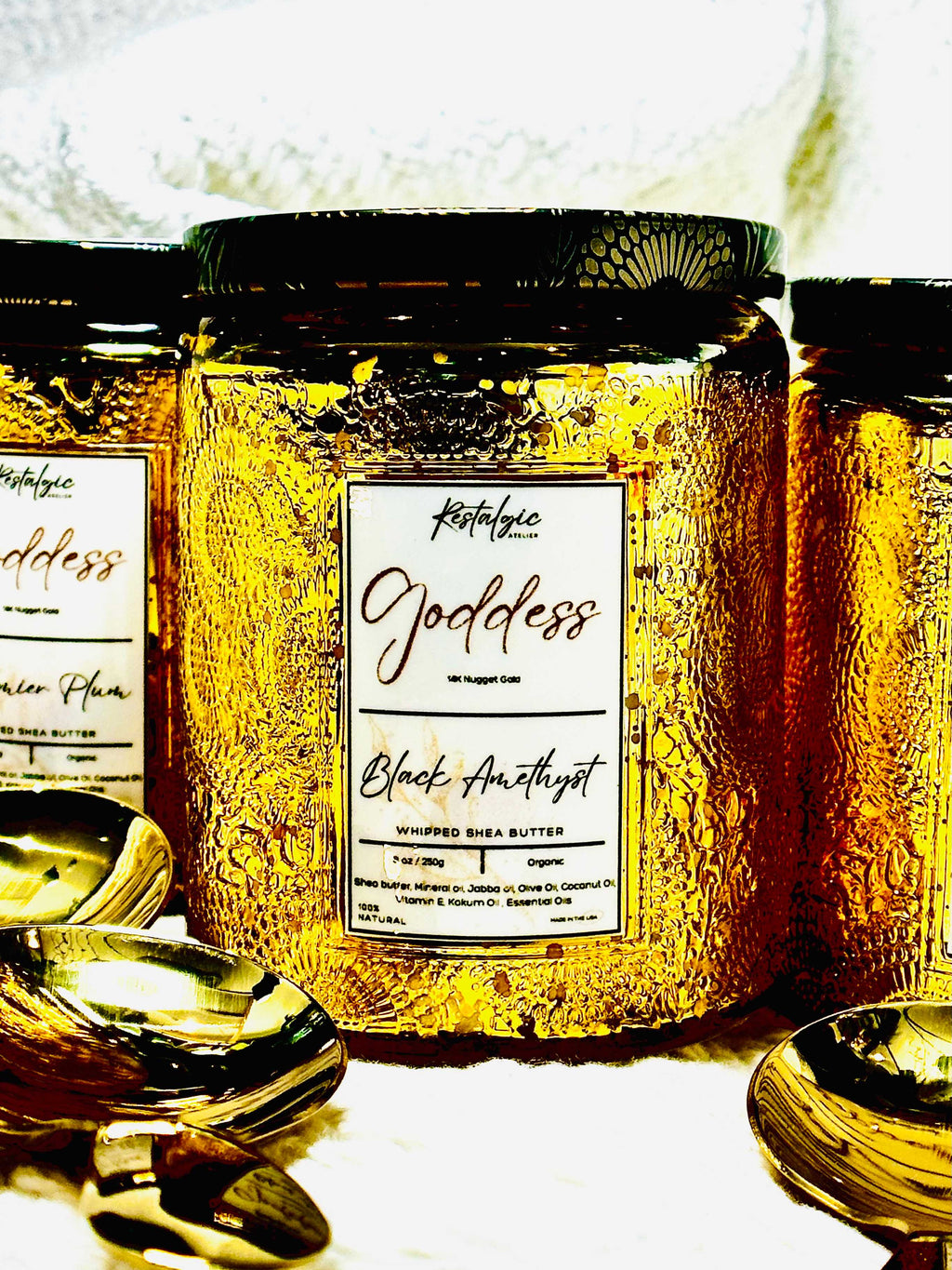 Unleash Your Inner Goddess with our Divine Glimmer Body Butter - With Gold Spoon