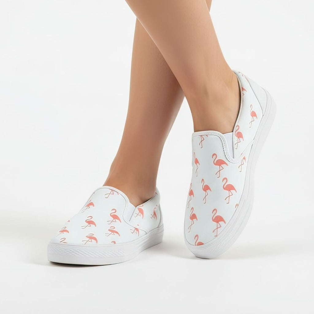 Simple Flamingo Slip Ons