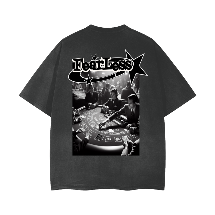 FearLessLi @Casino Vintage Wash Frayed T-Shirt