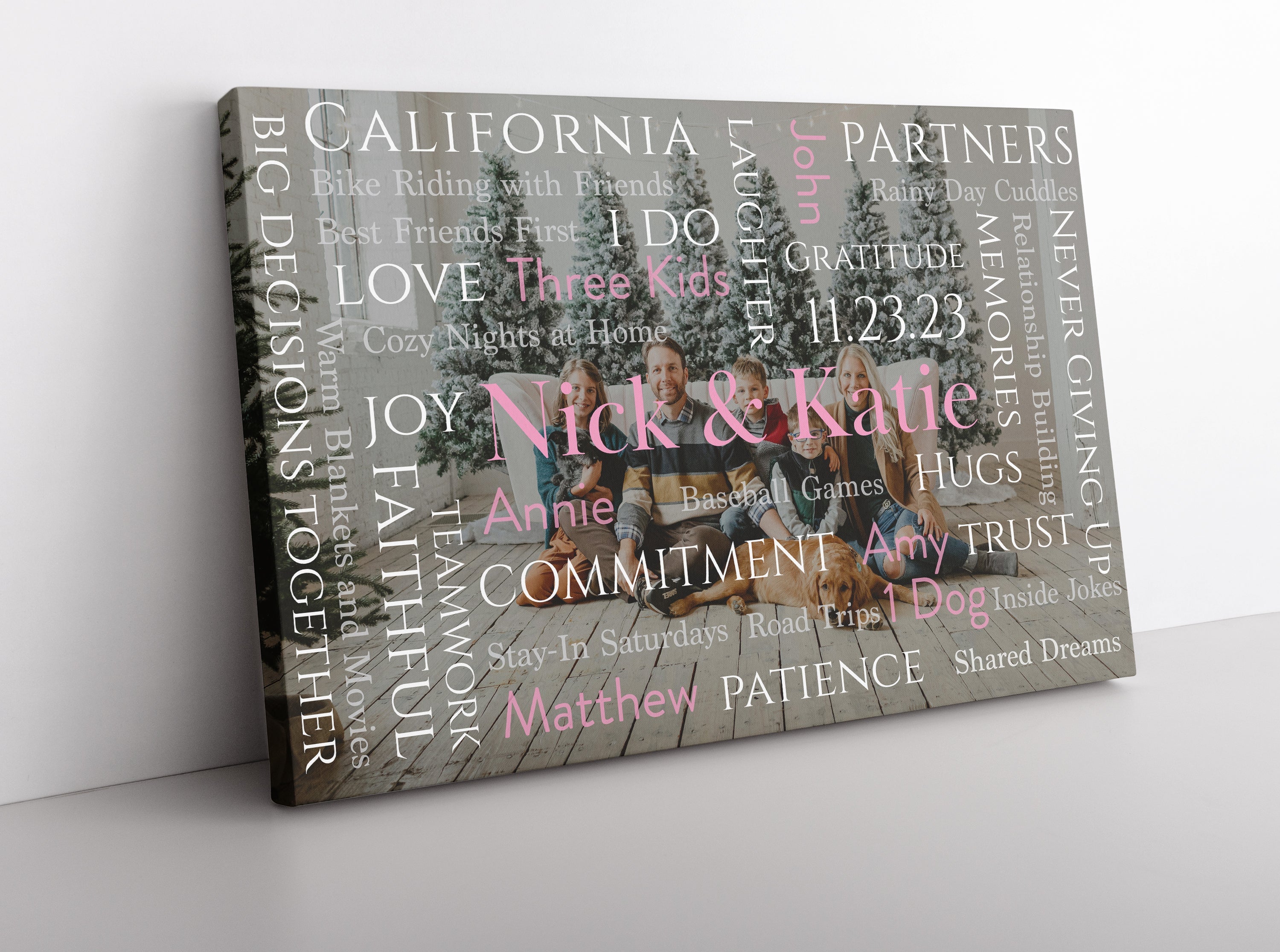 Personalized Word Art Photo Design: Custom Typography Overlay