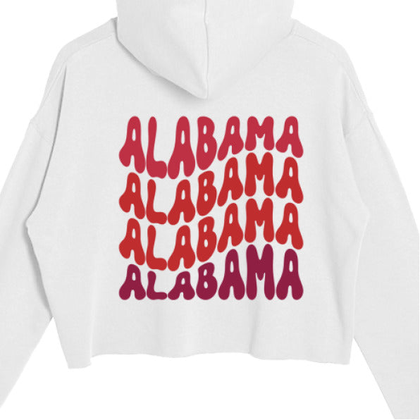 Customizable: Alabama Groovy Crop Hooded Sweatshirt