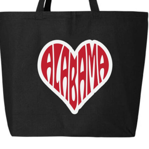 Alabama Heart Jumbo Tote
