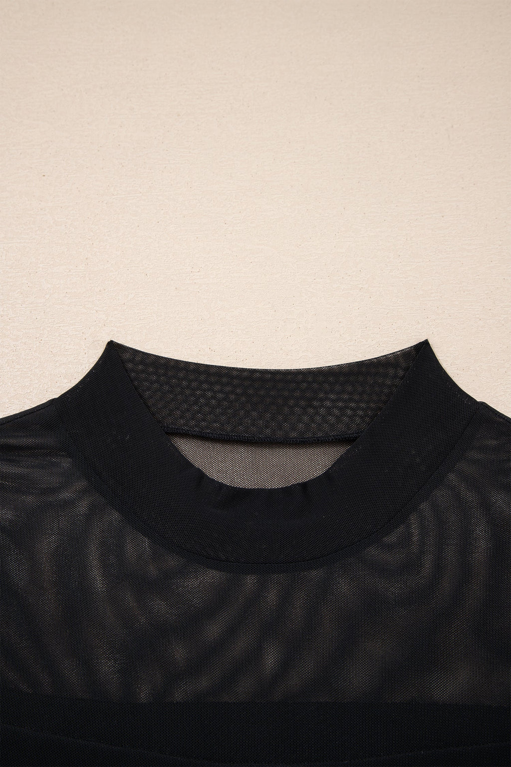 Sheer Mesh Patchwork Cap Sleeve T-Shirt
