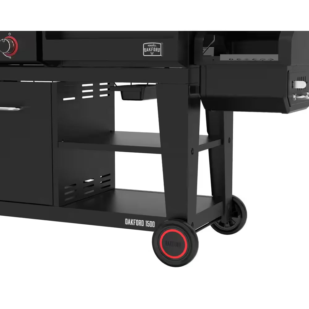 Oakford 1150 Pro Grill Smoker Combo, 3 Burner Gas + Offset Charcoal Smoker