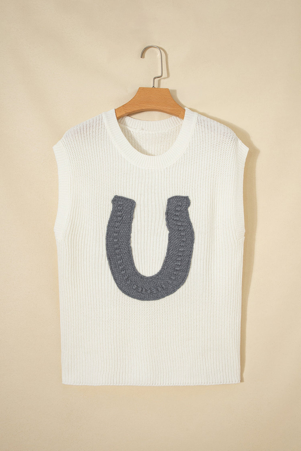 Western Horseshoe Crochet Short Sleeve Sweater