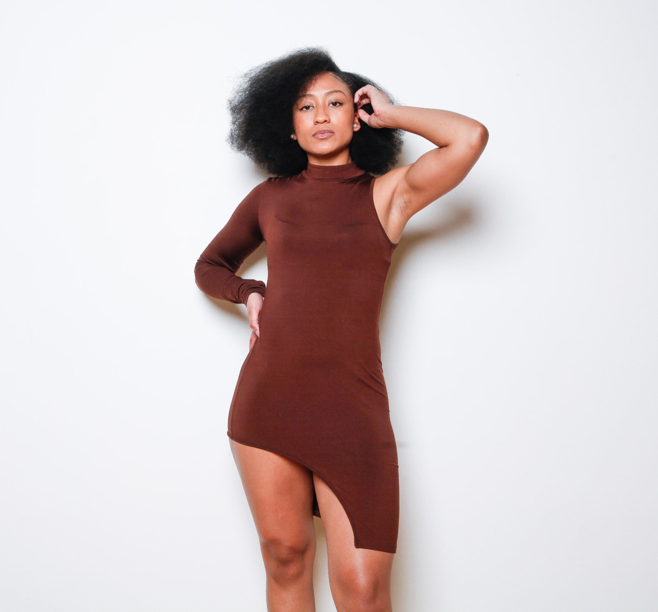 Cindy One Sleeve Midi Dress