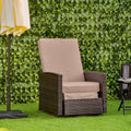 Outdoor Wicker Swivel Recliner Chair with Footrest