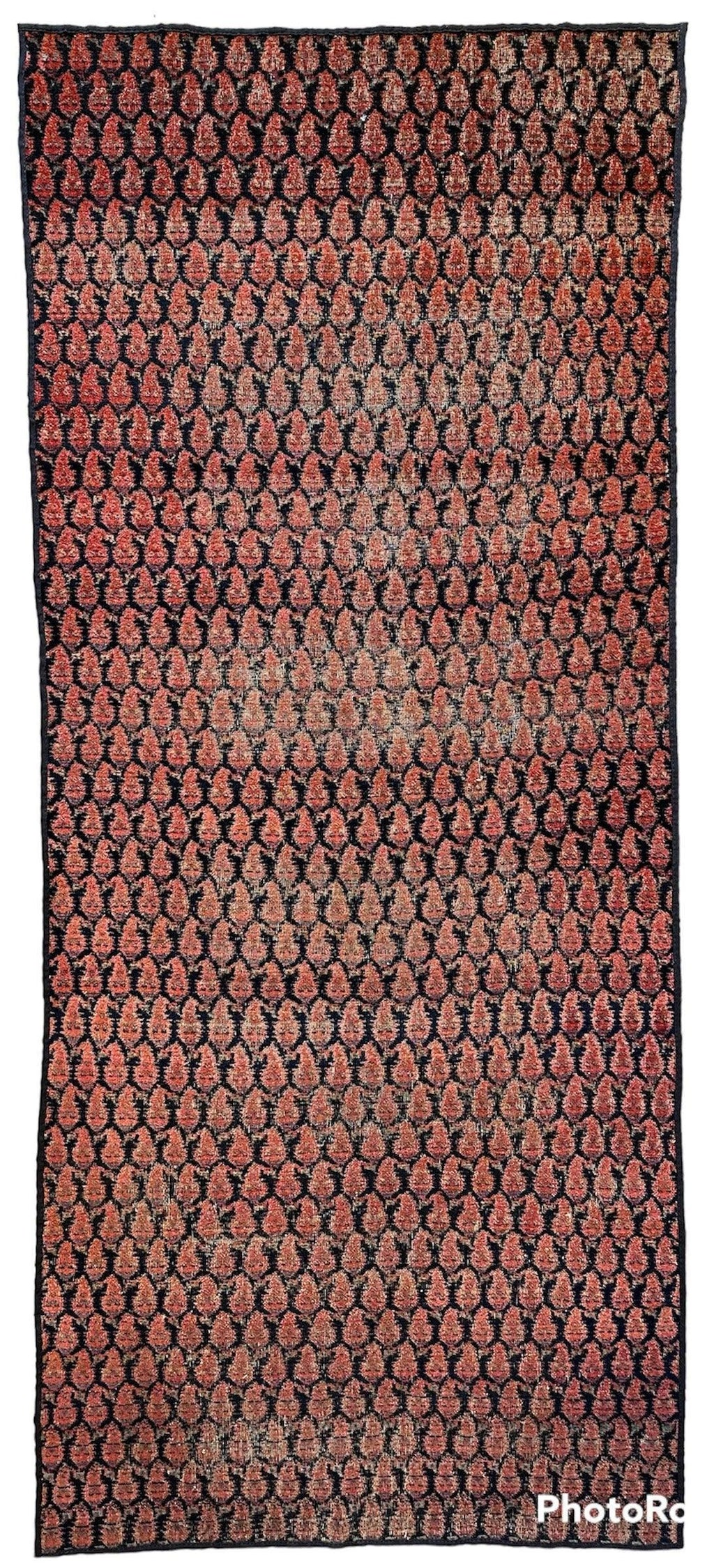 Antique All Over Paisley Kurdish Afshar Fragment Runner 3’3” x 7’7”