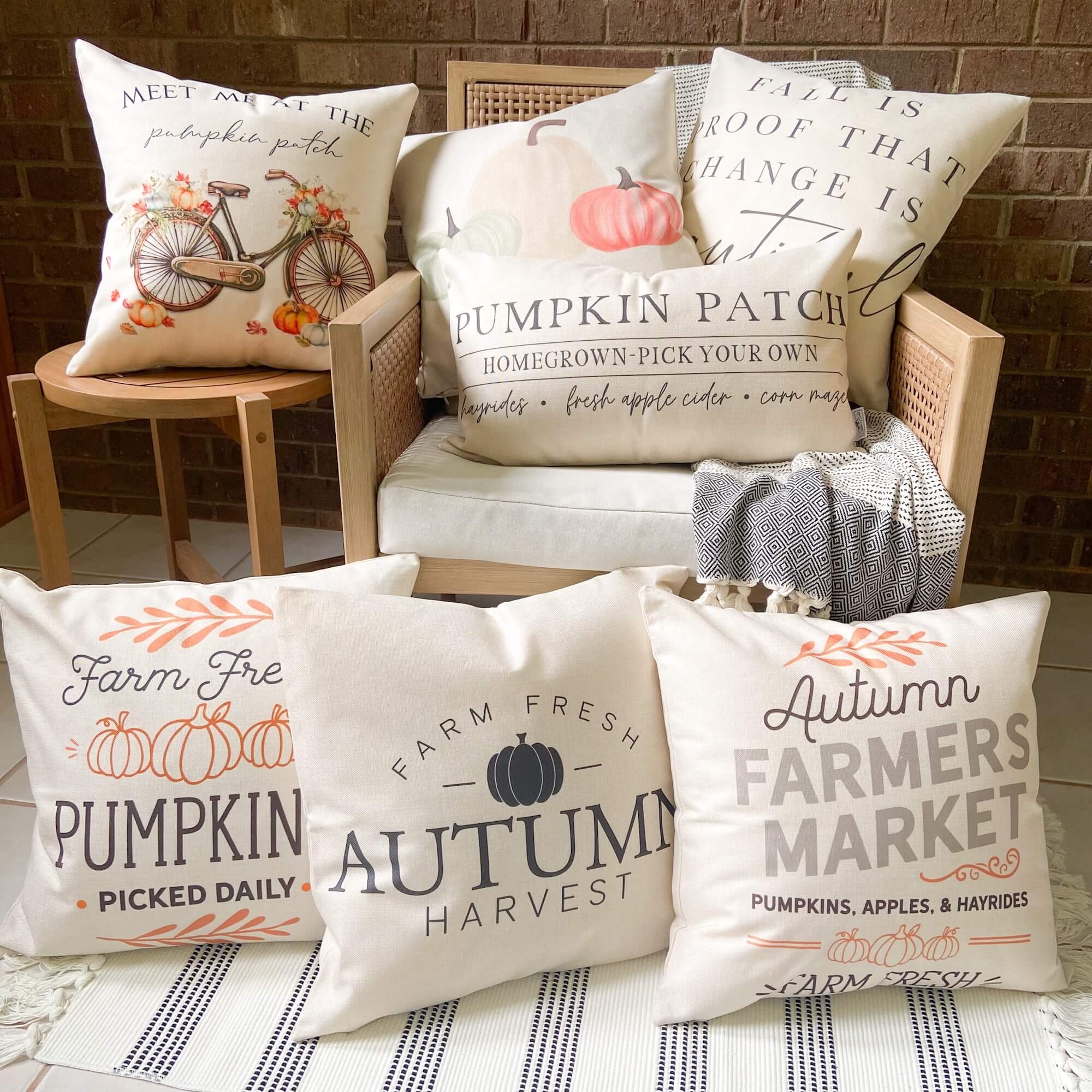 Pumpkin Patch Pillow Cover 12x20 inch