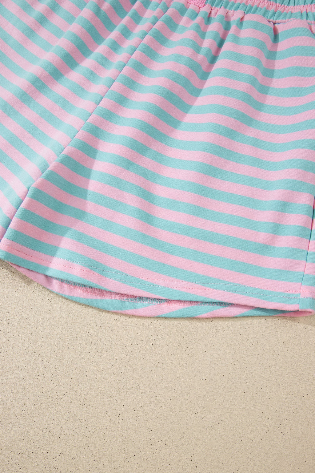 Stripe Colorblock Pullover & Pull-On Shorts Set