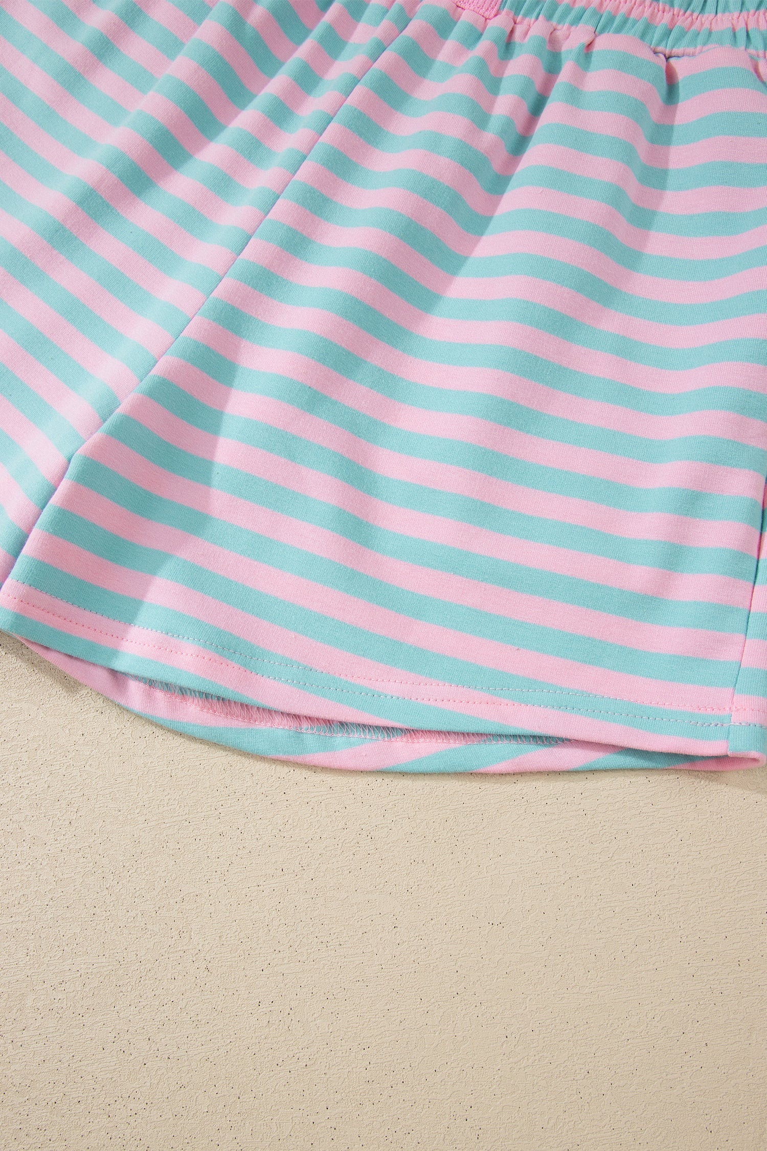 Stripe Colorblock Pullover & Pull-On Shorts Set
