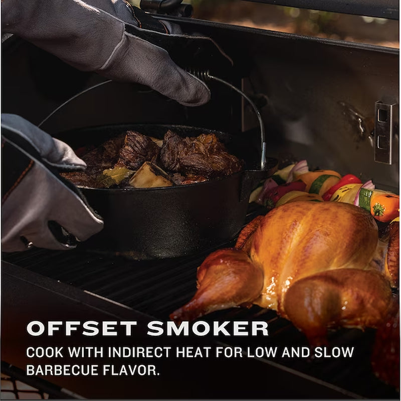 Highland 879-Sq. in Black Horizontal Charcoal Smoker