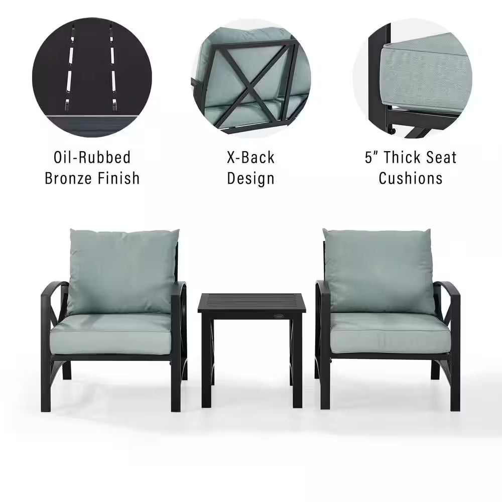 Kaplan 3-Piece Outdoor Metal Seating Set