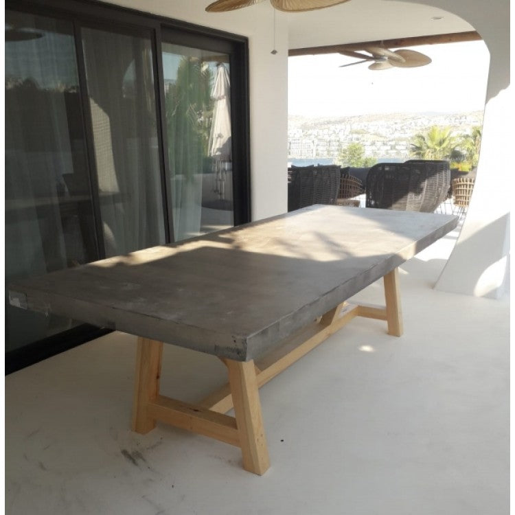Barocco Valhalla Design Lightweight Concrete Rectangular Dining Table - (W)47" (L)138" (H)29.5"