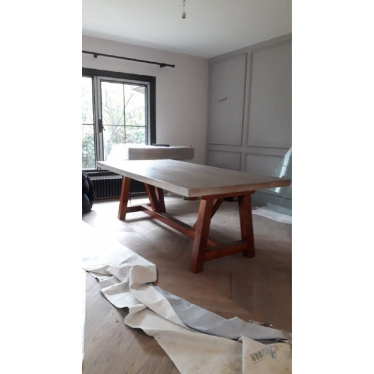 Barocco Valhalla Design Lightweight Concrete Rectangular Dining Table - (W)35.5" (L)71" (H)29.5"