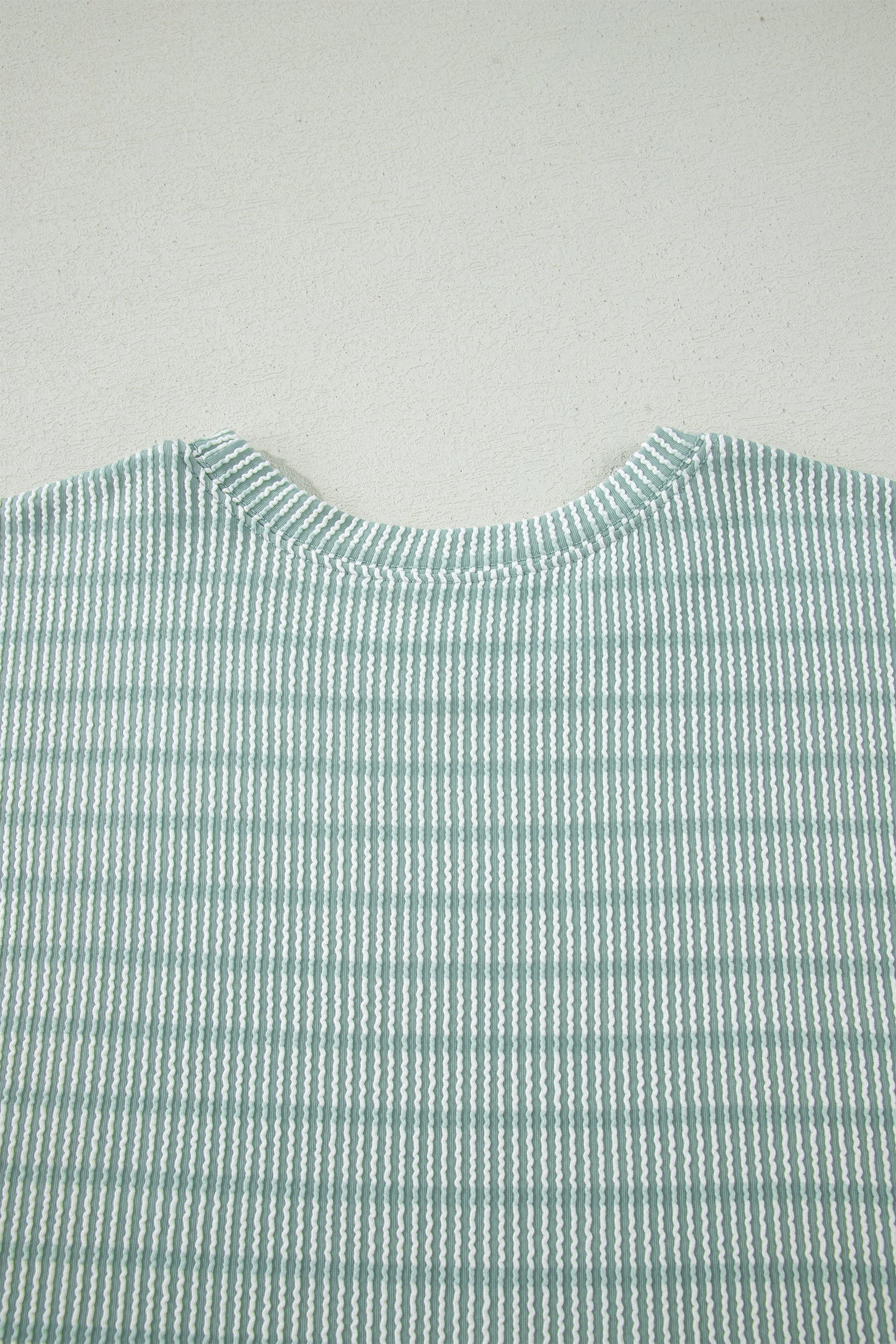 Stripe Ribbed Loose Tee & Drawstring Short Set