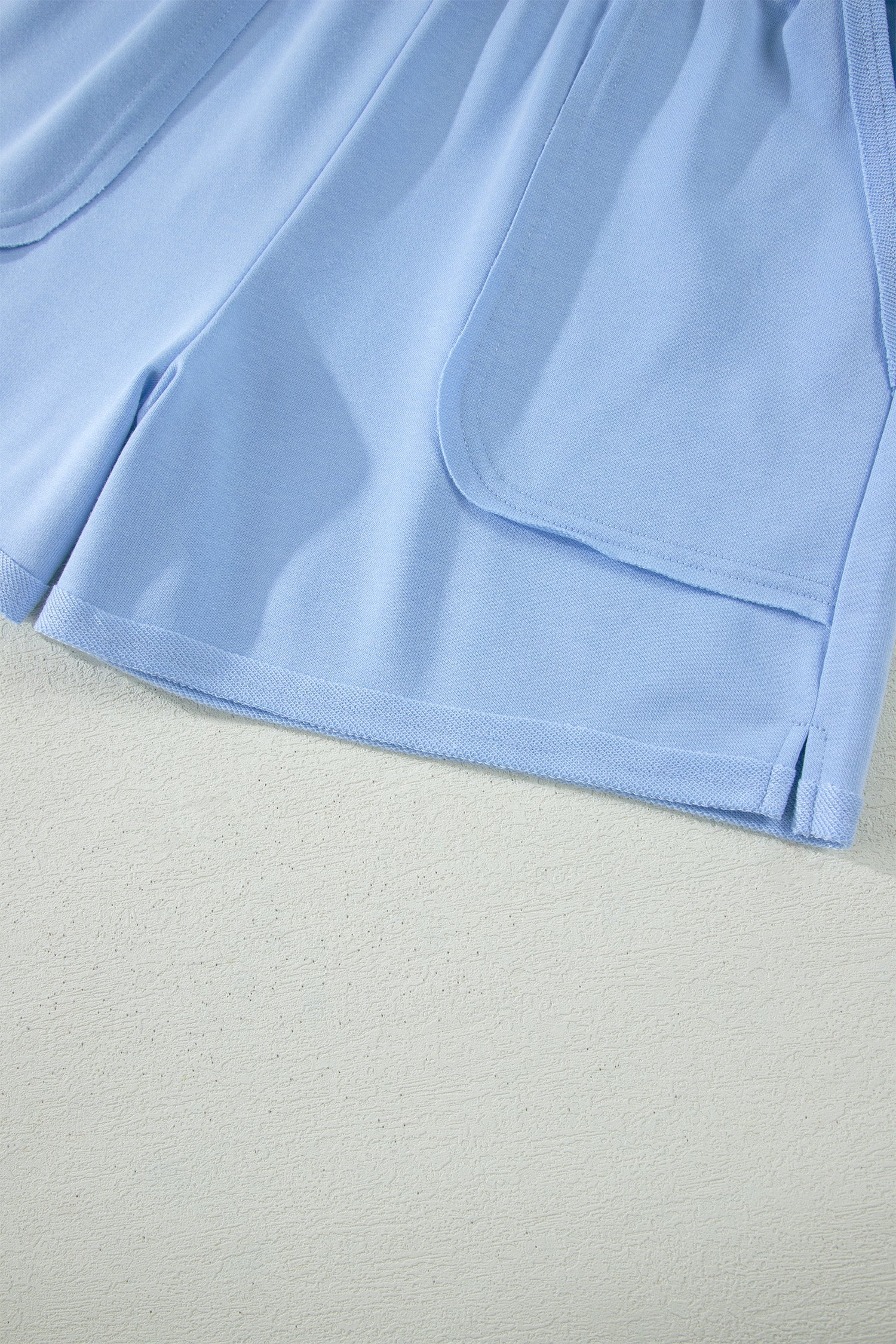 Solid Polo Tee & Elastic Waist Short Set