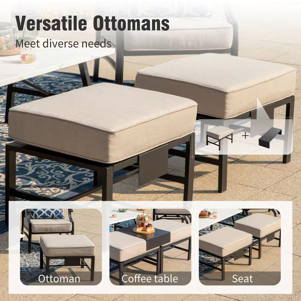 6-Piece Patio Furniture Set with Fire Pit Table