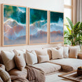 Beach Wall Posters Triptych – Aerial Waves and Reflected Light