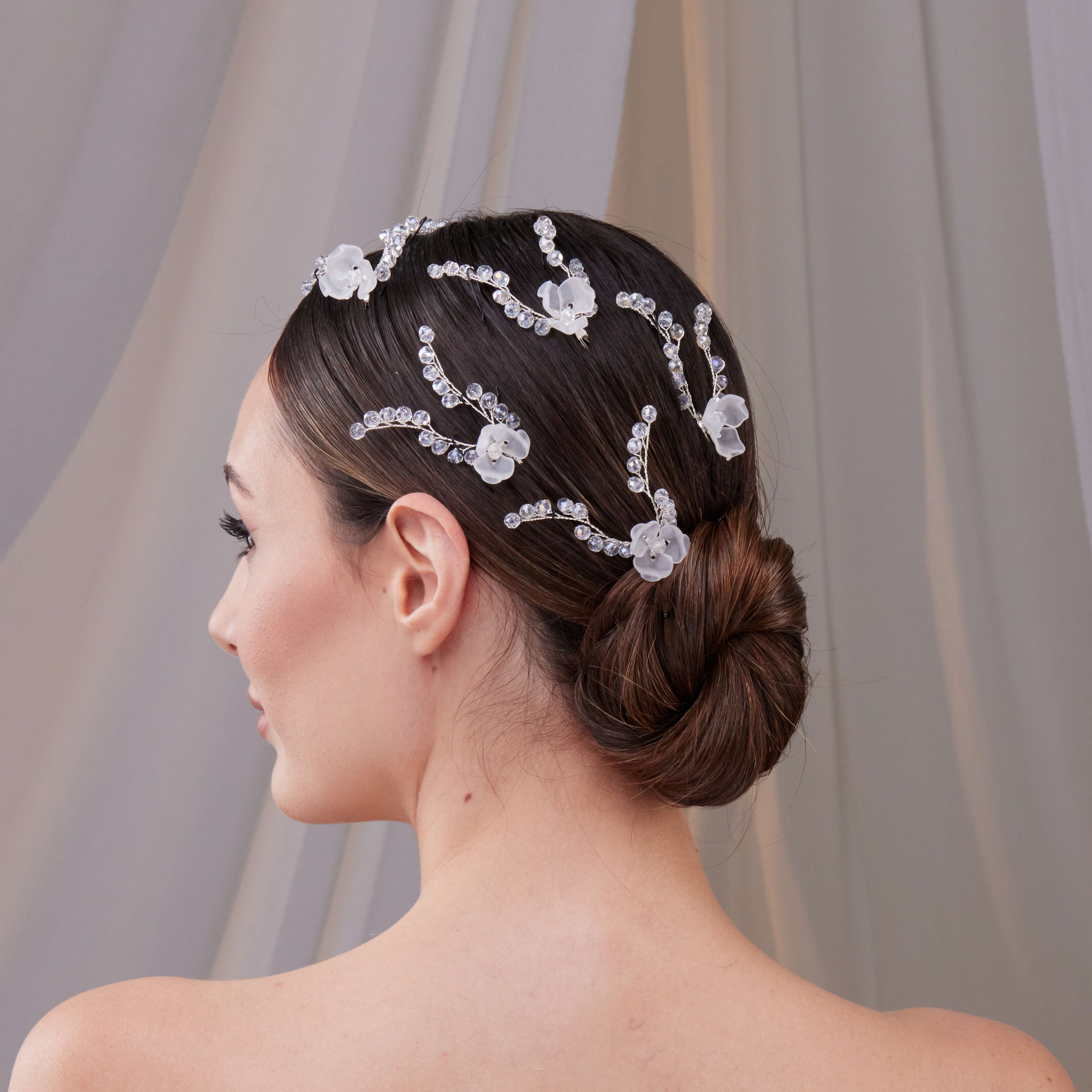Set of Resin Flower Wedding Hair Pins