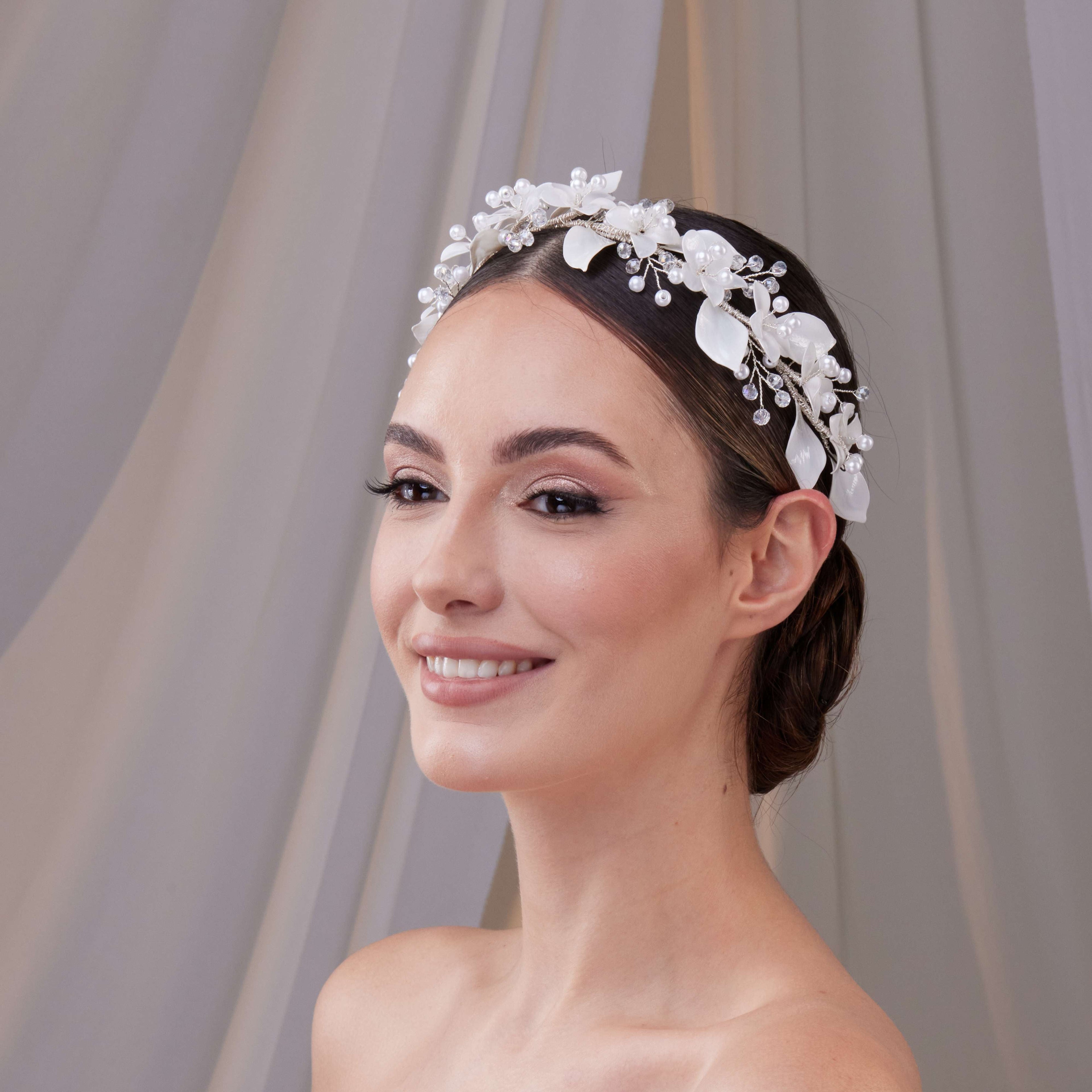 Resin Flower Bridal Hair Wreath