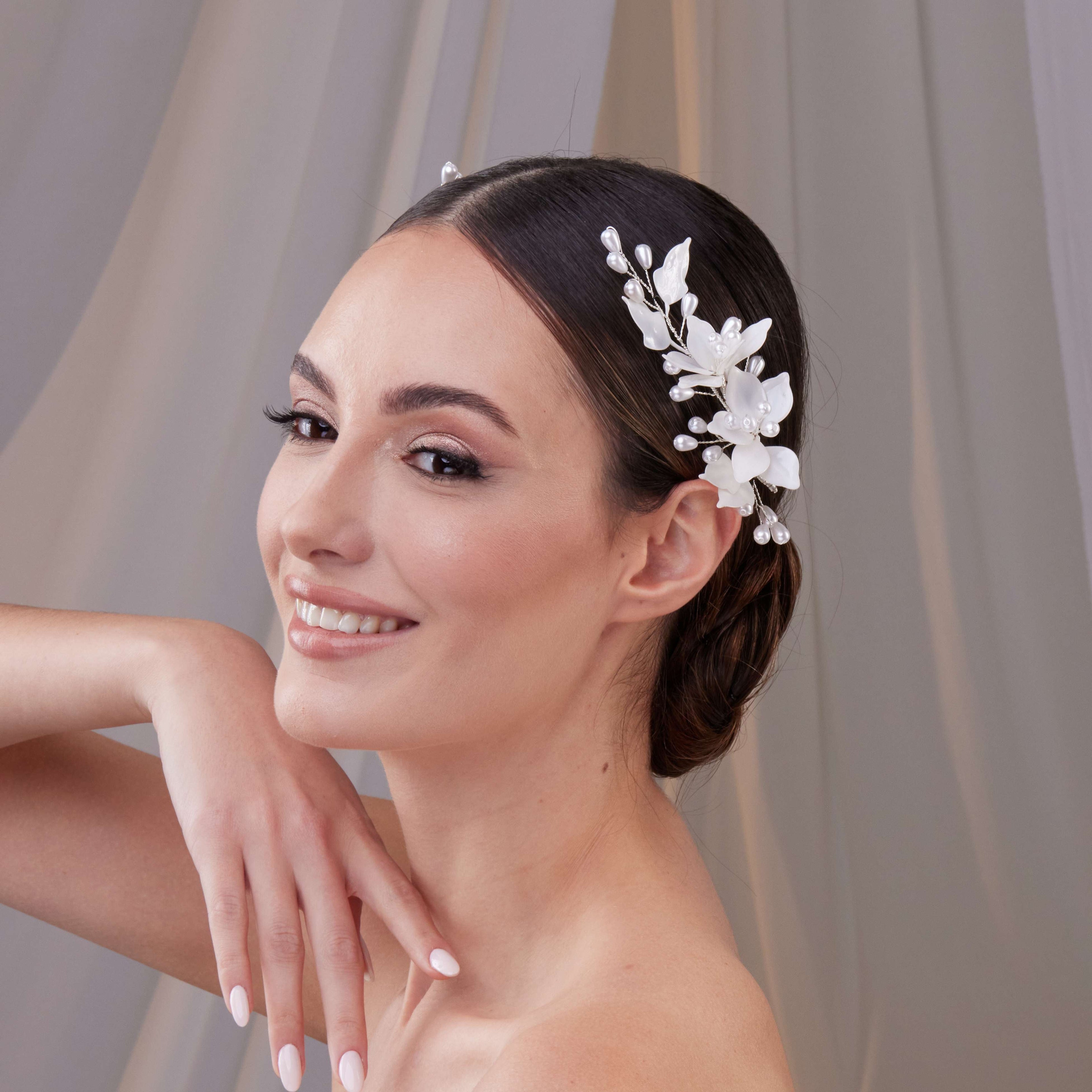Two-Piece Resin Flower Hair Vine Set