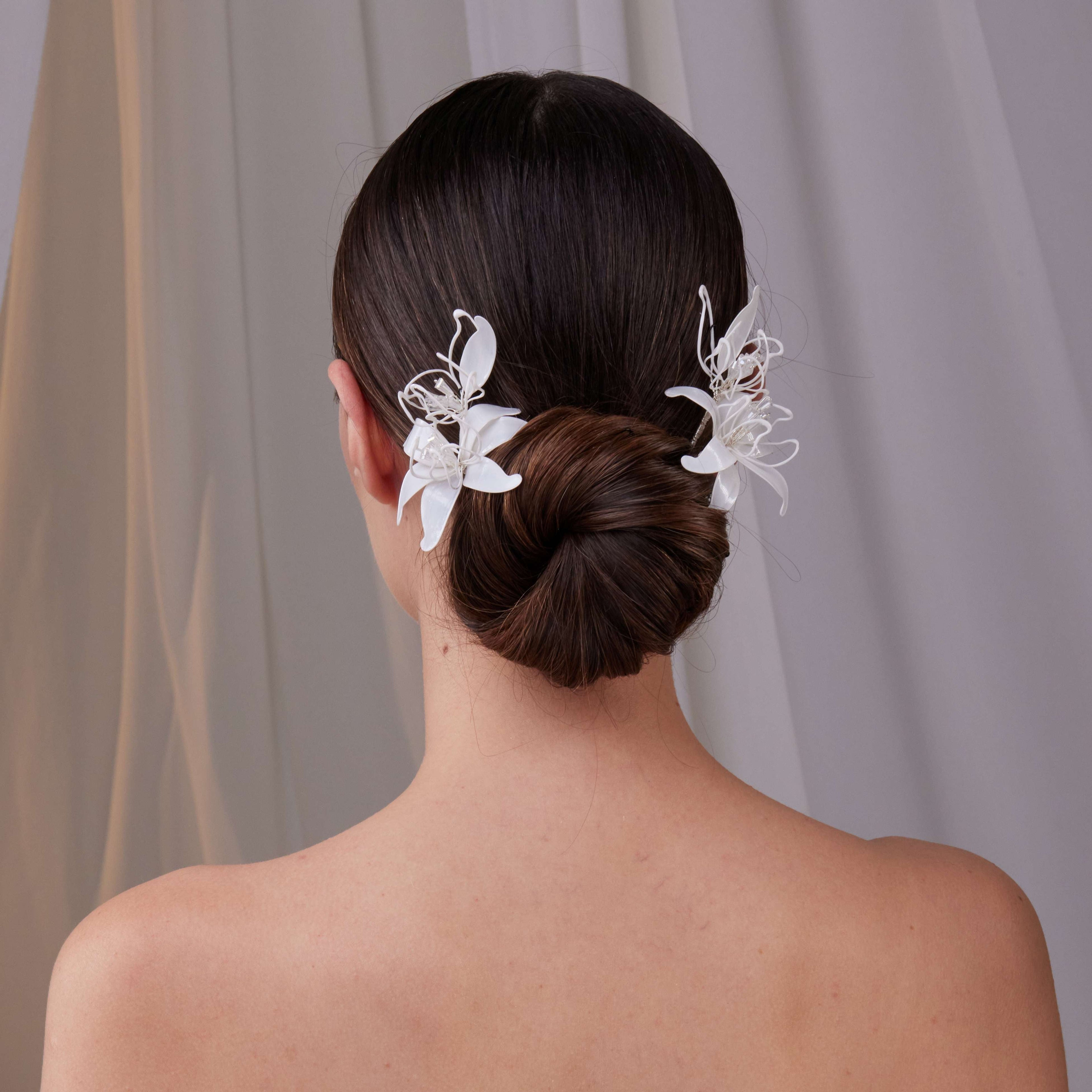 Two-Piece Resin Flower Hair Pin Set