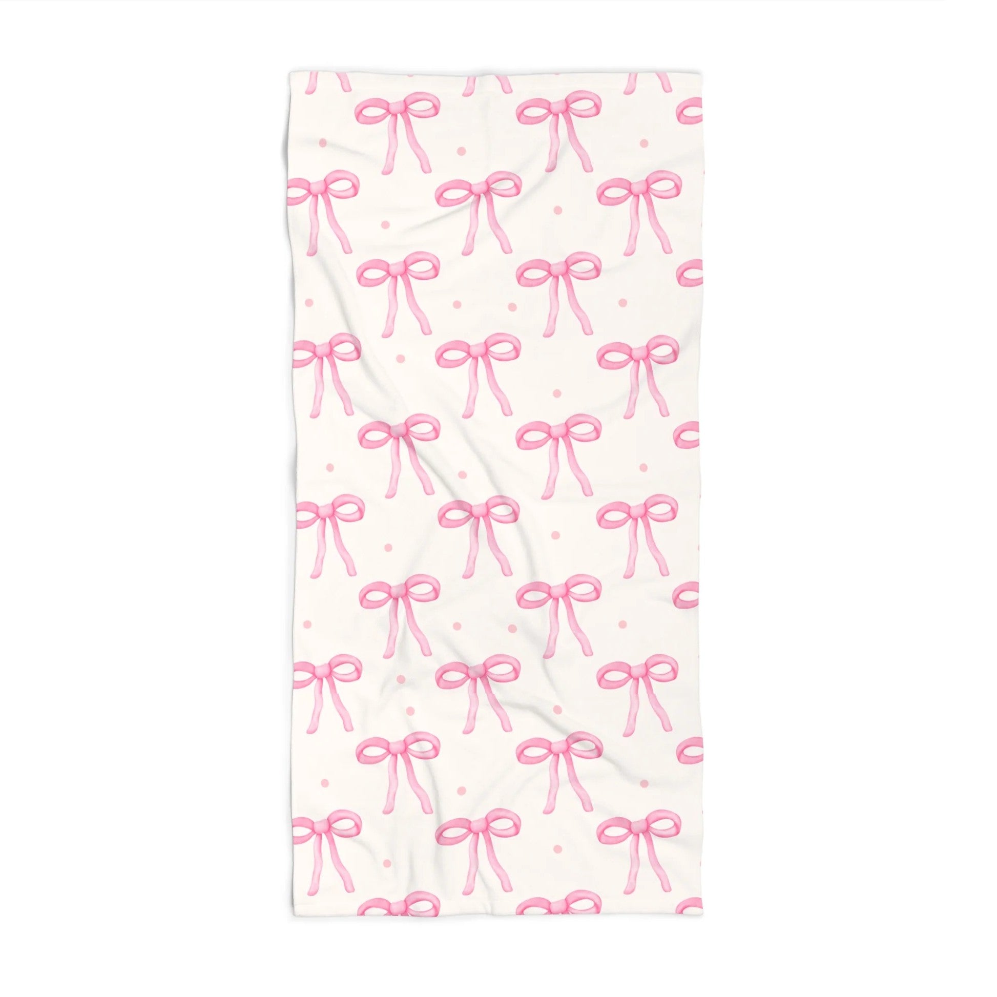 Customizable: Cute Pink Bow Beach Towel, Summer Towel, Pool Accessory, Gift for Her, Beach Accessories, Vacation Essentials