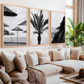 Black and White Coastal Wall Art – Ocean, Rocks and Palms