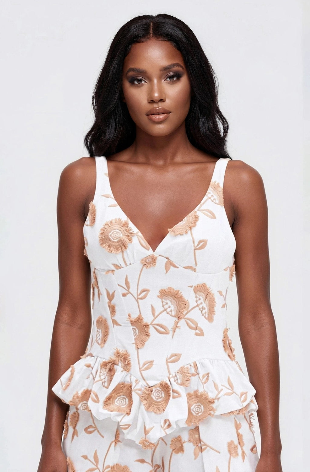 Botanical Poplin Mini Skirt – Off White