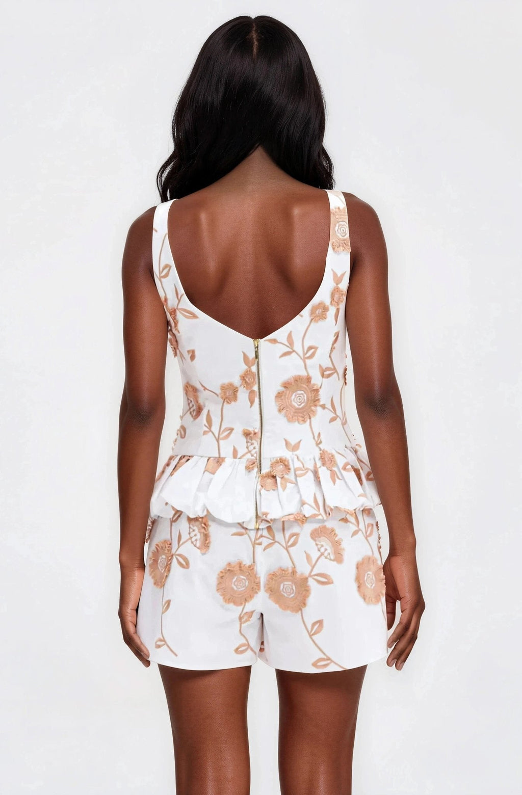 Botanical Poplin Mini Skirt – Off White