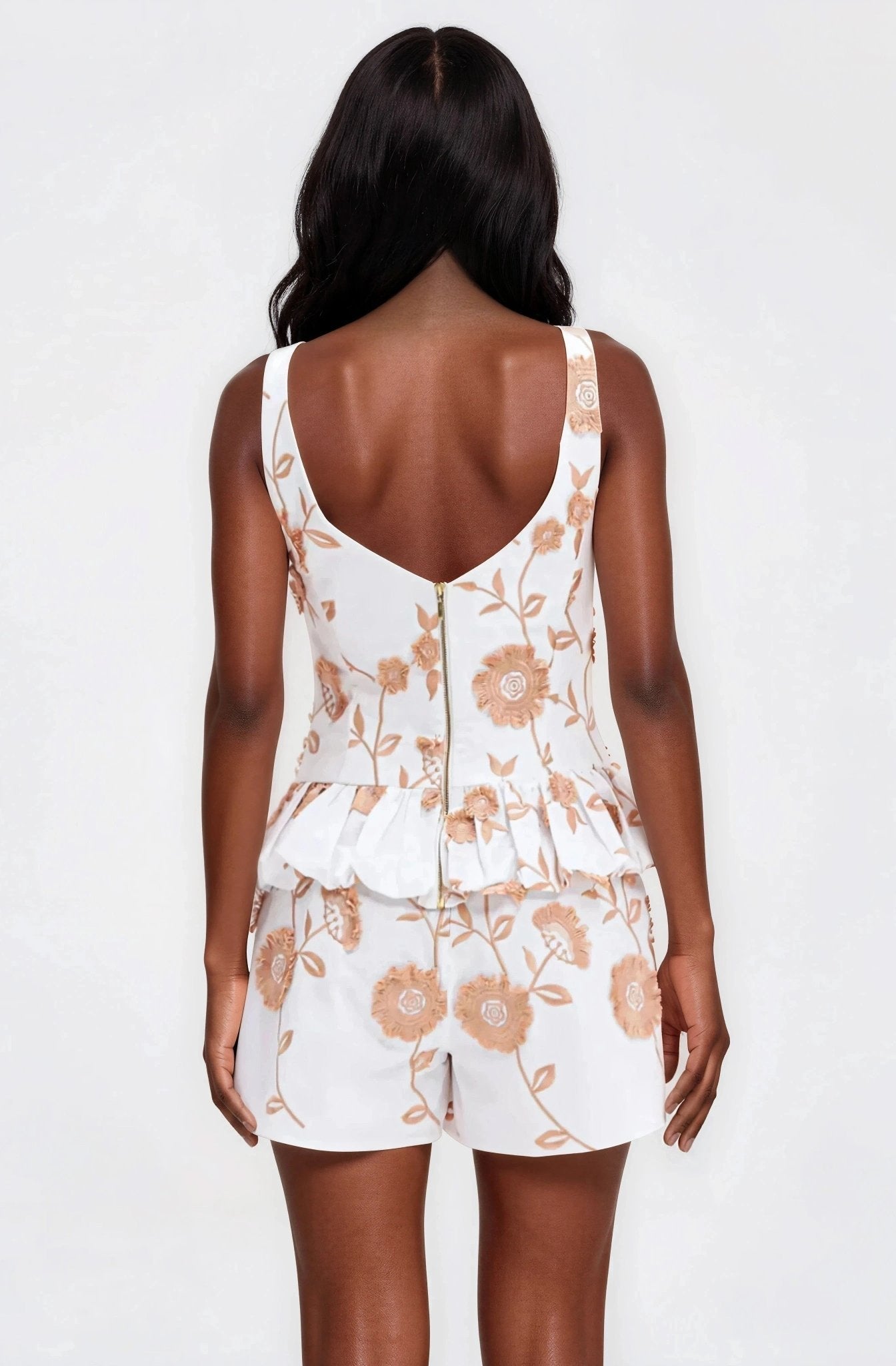 Botanical Poplin Mini Skirt – Off White