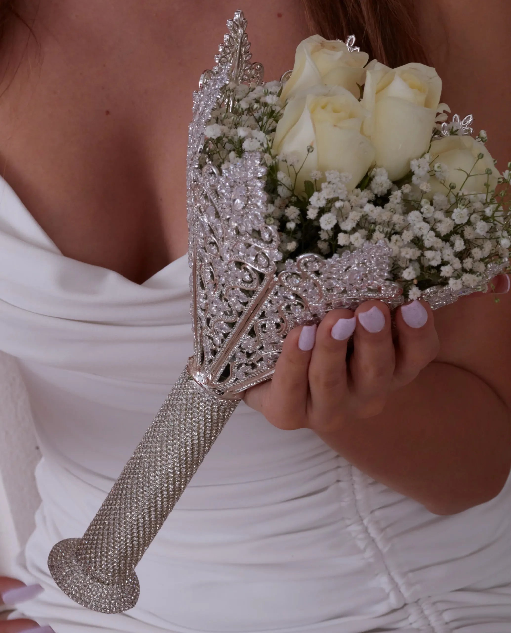 Elegant Bouquet Holder,Silver Bouquet Holder