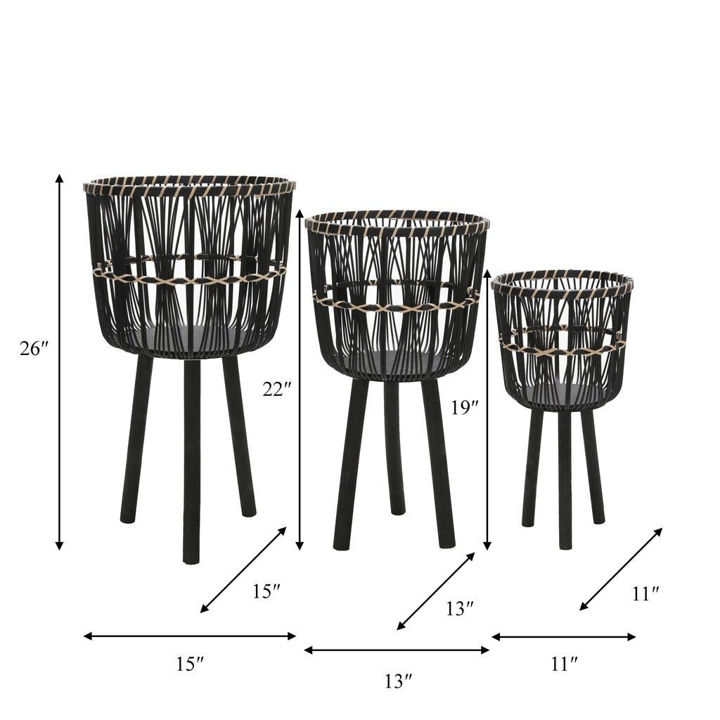 Bamboo Tripod Base Planters