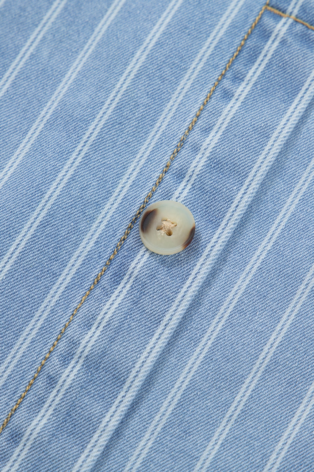 Stripe Denim Buttoned Back Mini T-Shirt Dress