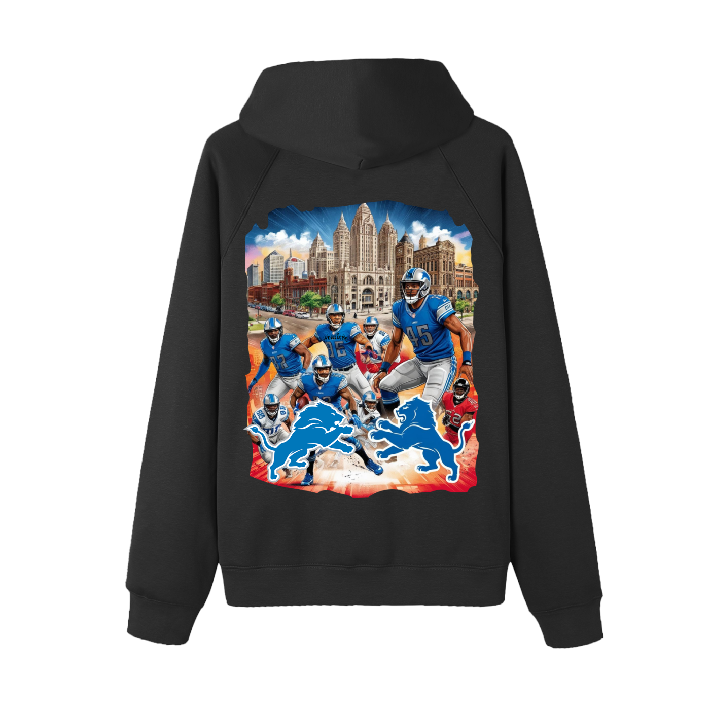 Lions Fearless Apparel Line Raglan Sleeve Hoodie