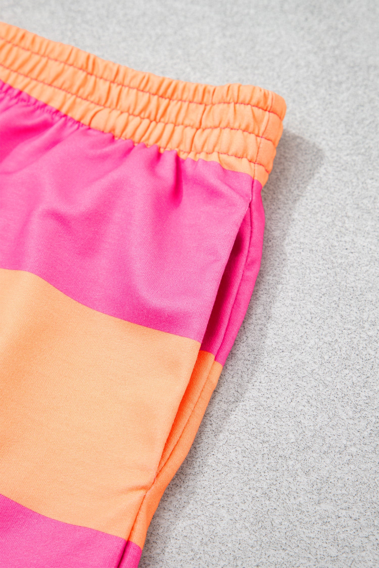 Stripe Half Zip Tee & Elastic Shorts Set