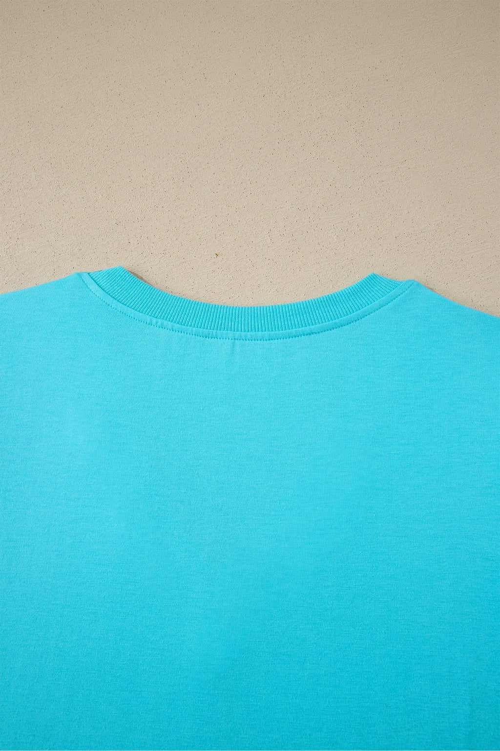 Solid V-Neck Short Puff Sleeve Blouse