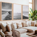 Collage Wall Set – Black and White Beach Photography (Set of 3 Prints)