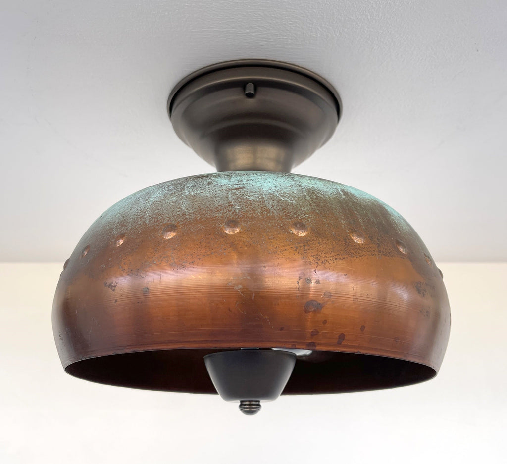 Copper Farmhouse Ceiling Light | 10" Wide