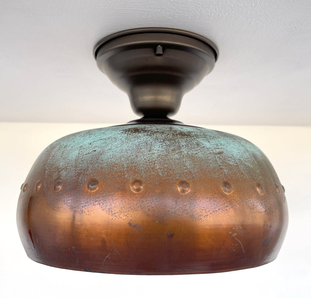 Copper Farmhouse Ceiling Light | 10" Wide