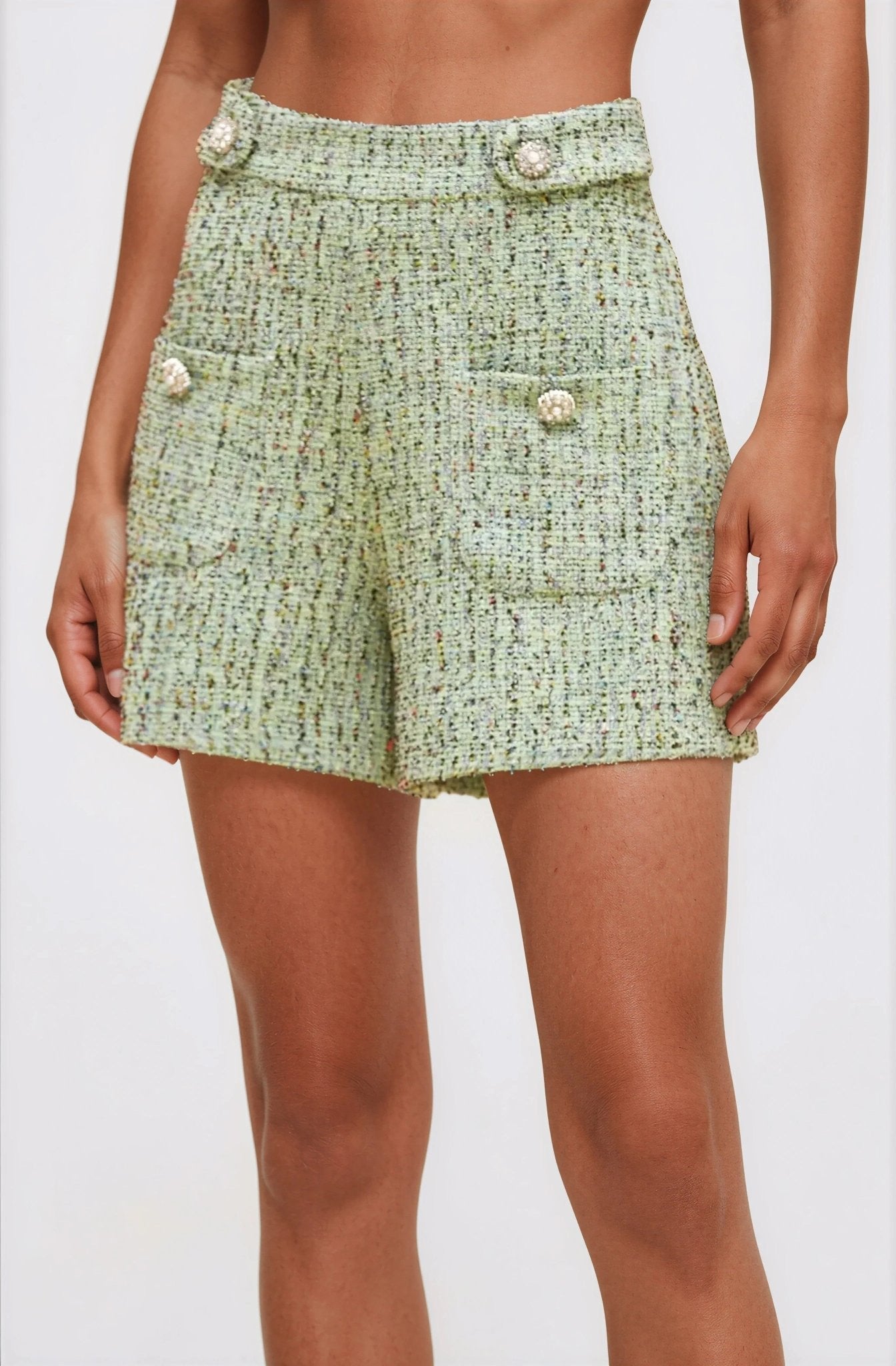 Crystal Tweed Short – Green