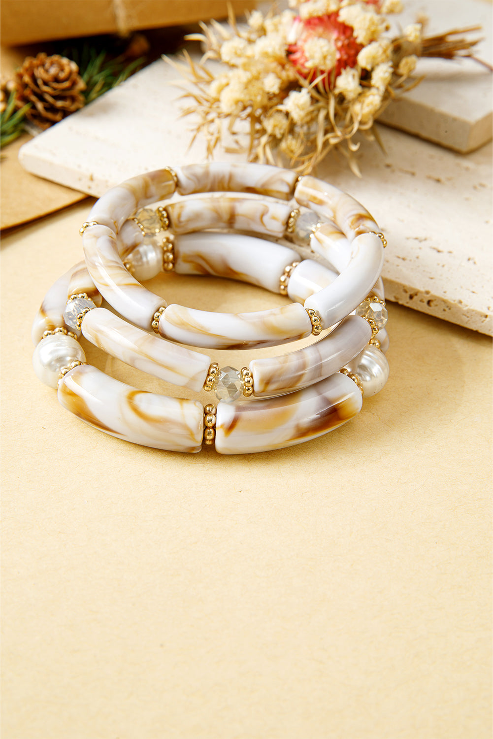 Eleanora Bead Stretch Bracelet Set