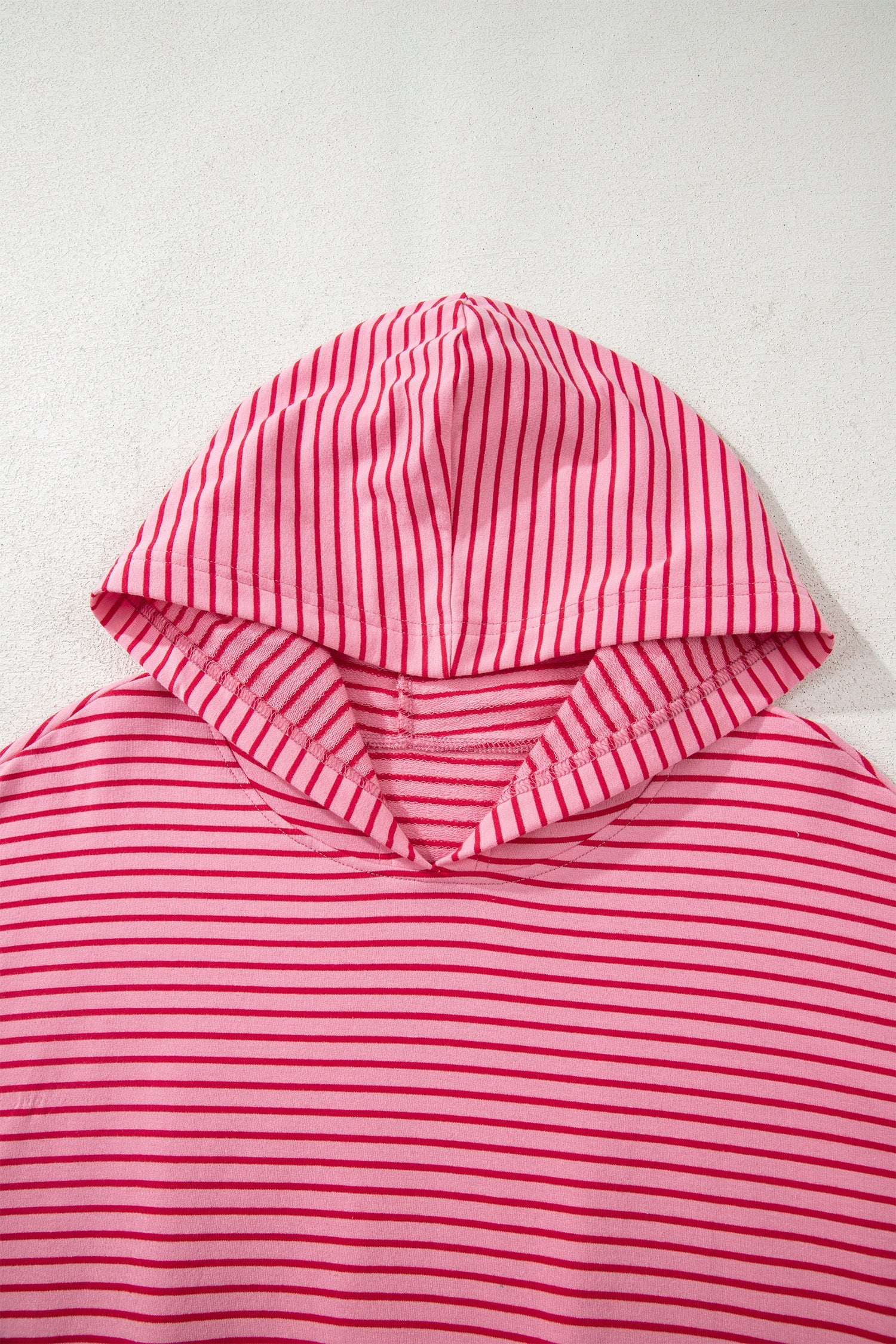 Stripe Thumbhole Sleeve Side Slit Drop Shoulder Hoodie