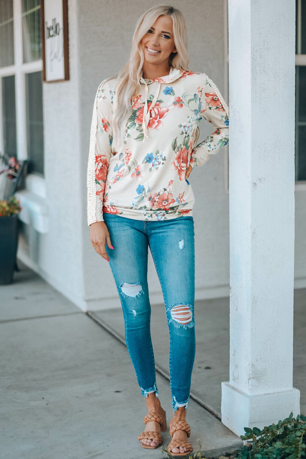 Emilie Contrast Long Sleeve Hoodie