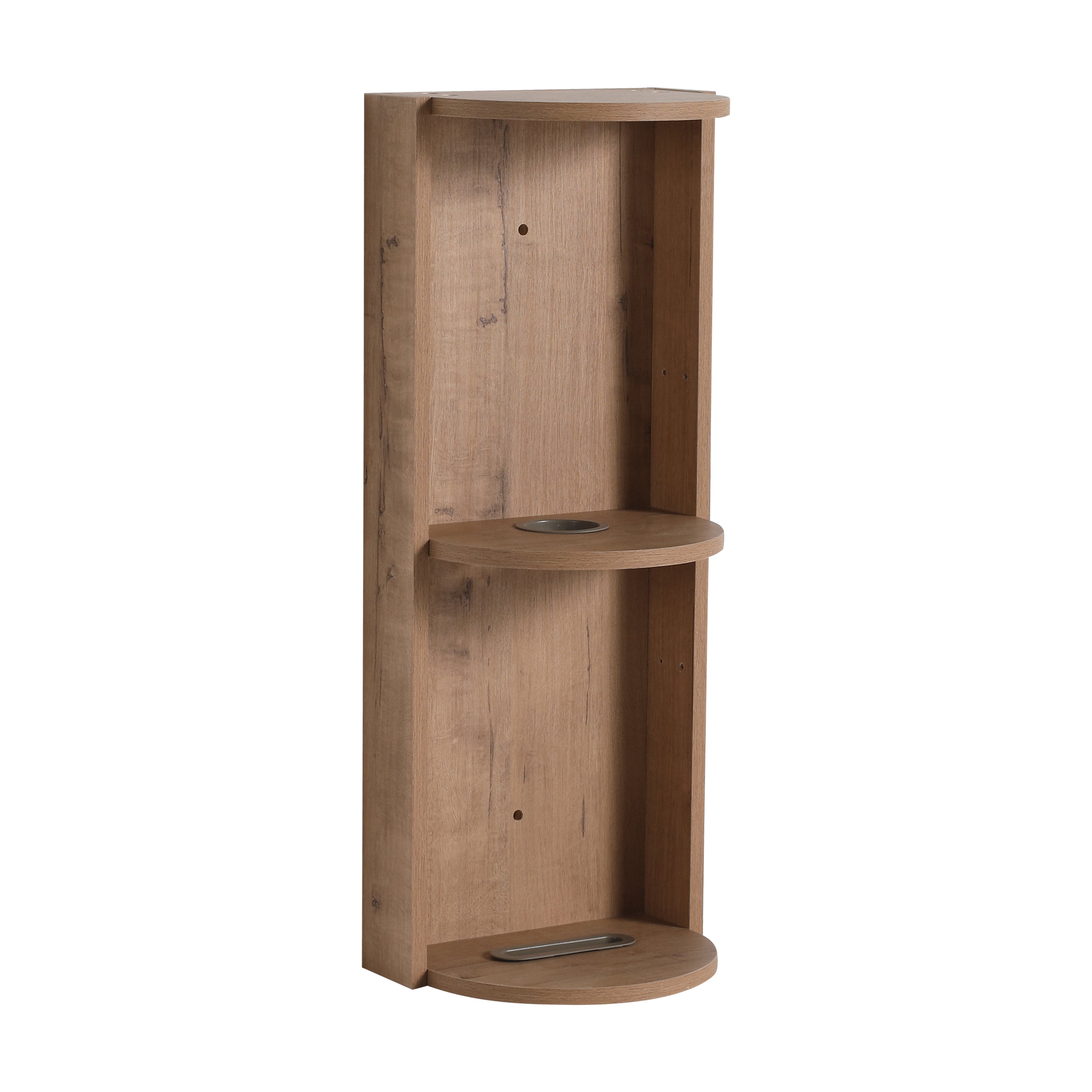 Modern Bathroom Wall-Mounted Storage Rack with Floating Design in Imitative Oak Plywood, 12 Inches