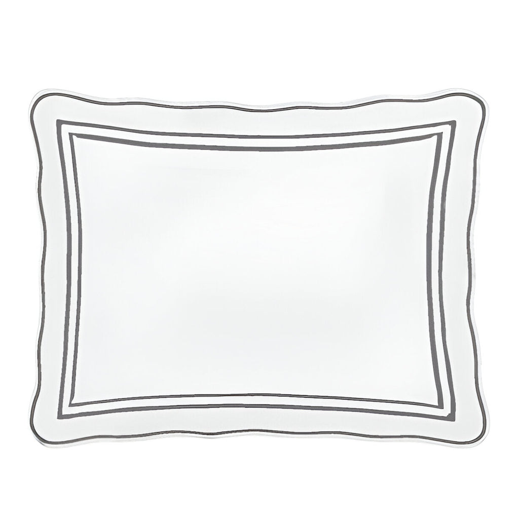 400TC Wavy Embroidery & Border Cotton Sateen Solid Duvet Cover Set