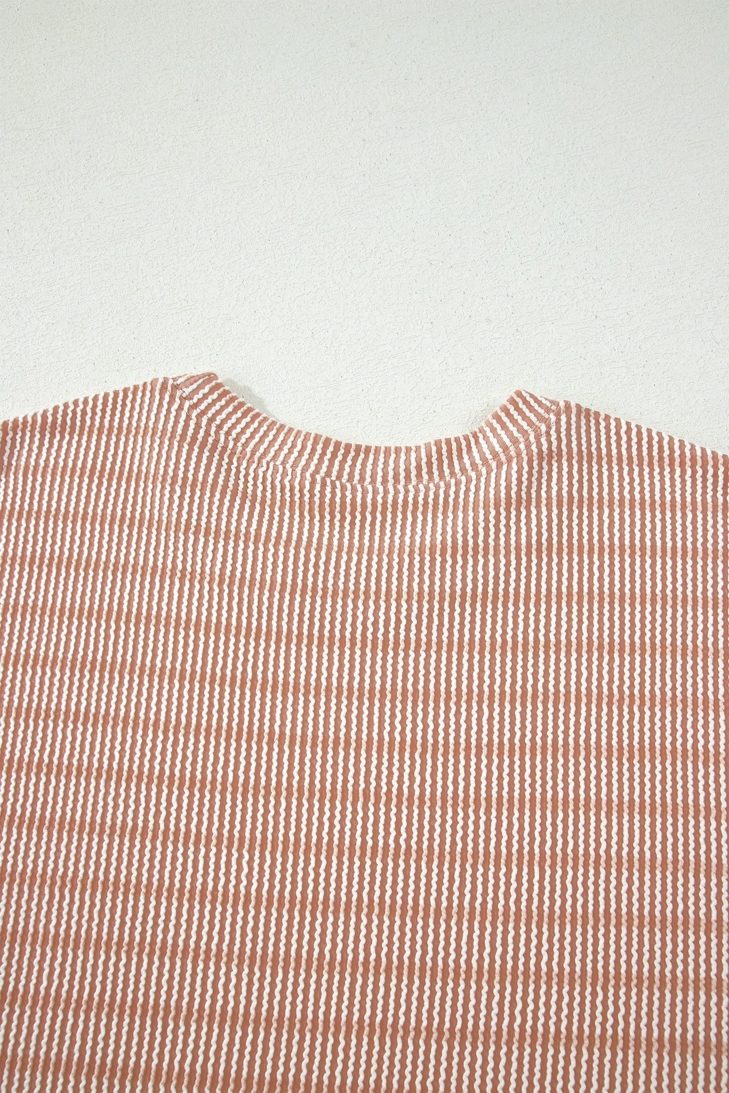 Stripe Ribbed Loose Tee & Drawstring Short Set